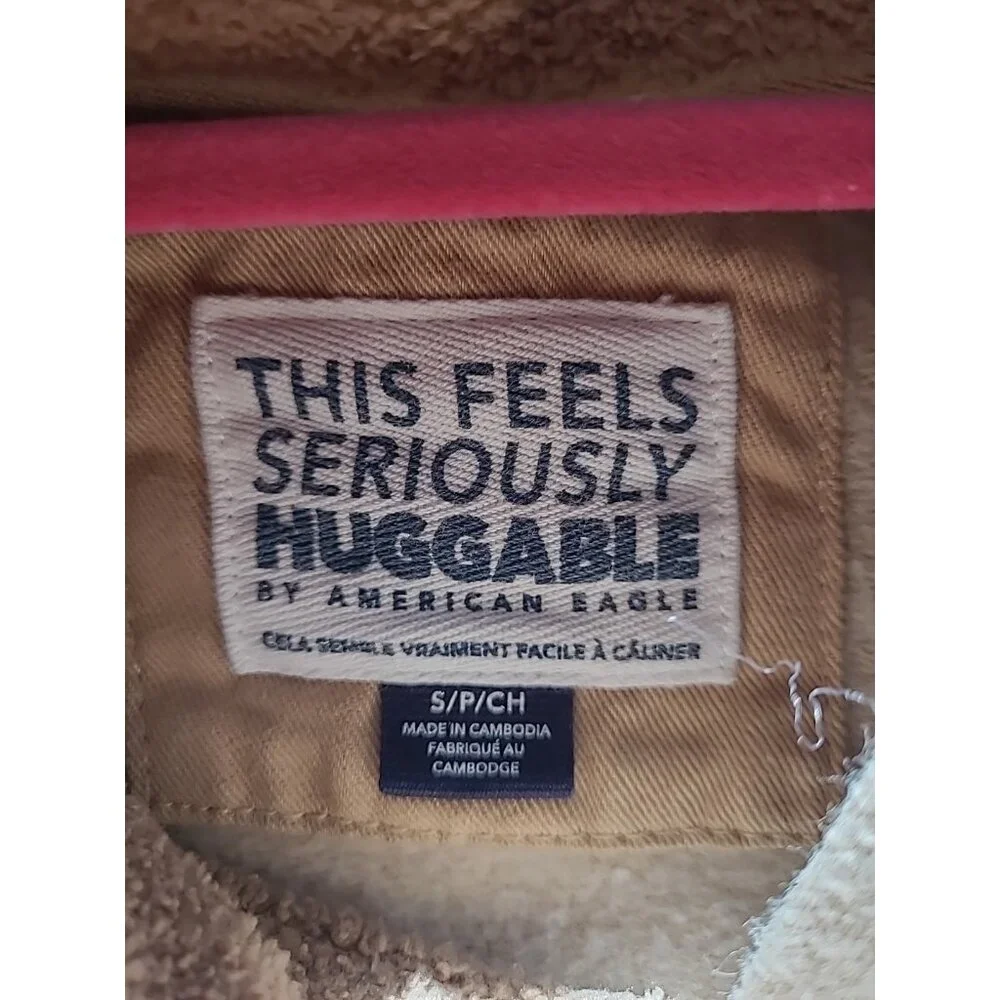 American Eagle Women Pullover S Big Hugs Keep Smiling Graphic Oversized Hoodie‎